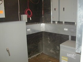 View of recently installed electrical room.
			Click here for larger image!